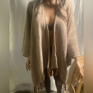 Brown Stripped Poncho/ Cardigan